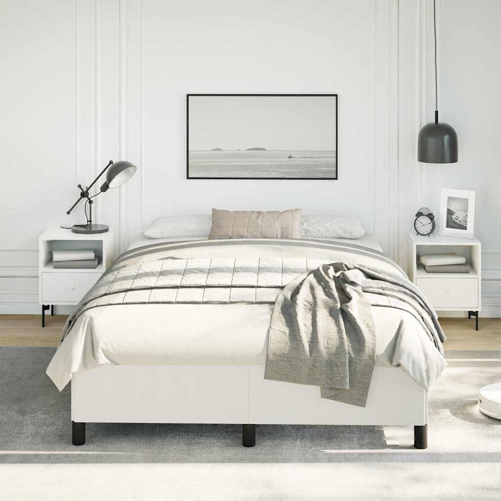 Bed Frame without Mattress White 137x190 cm Full Faux Leather