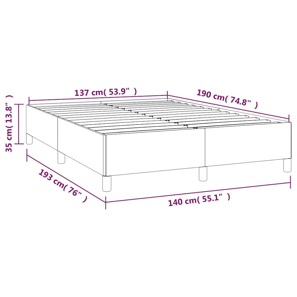 Bed Frame without Mattress White 137x190 cm Full Faux Leather