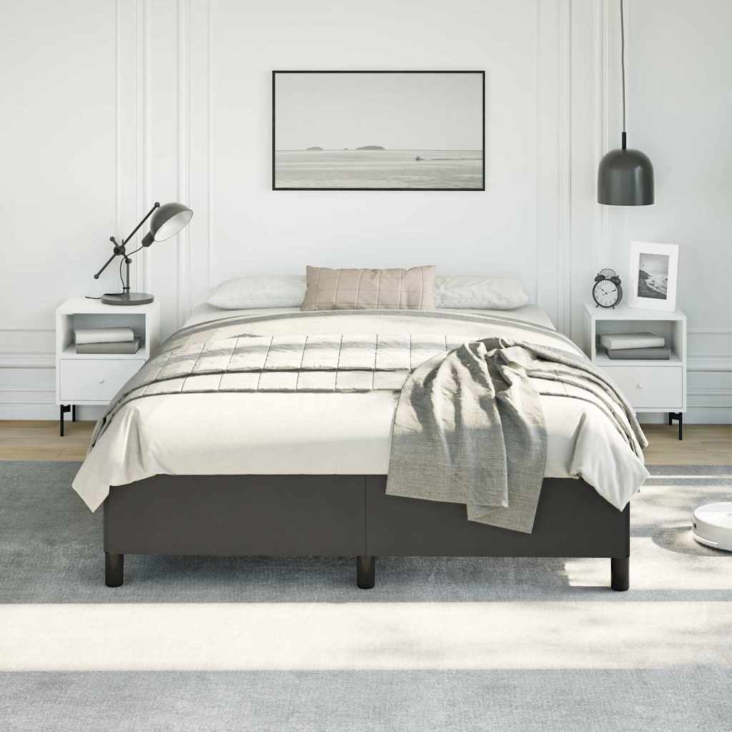Bed Frame without Mattress Black 59.8"x79.9" Queen Faux Leather