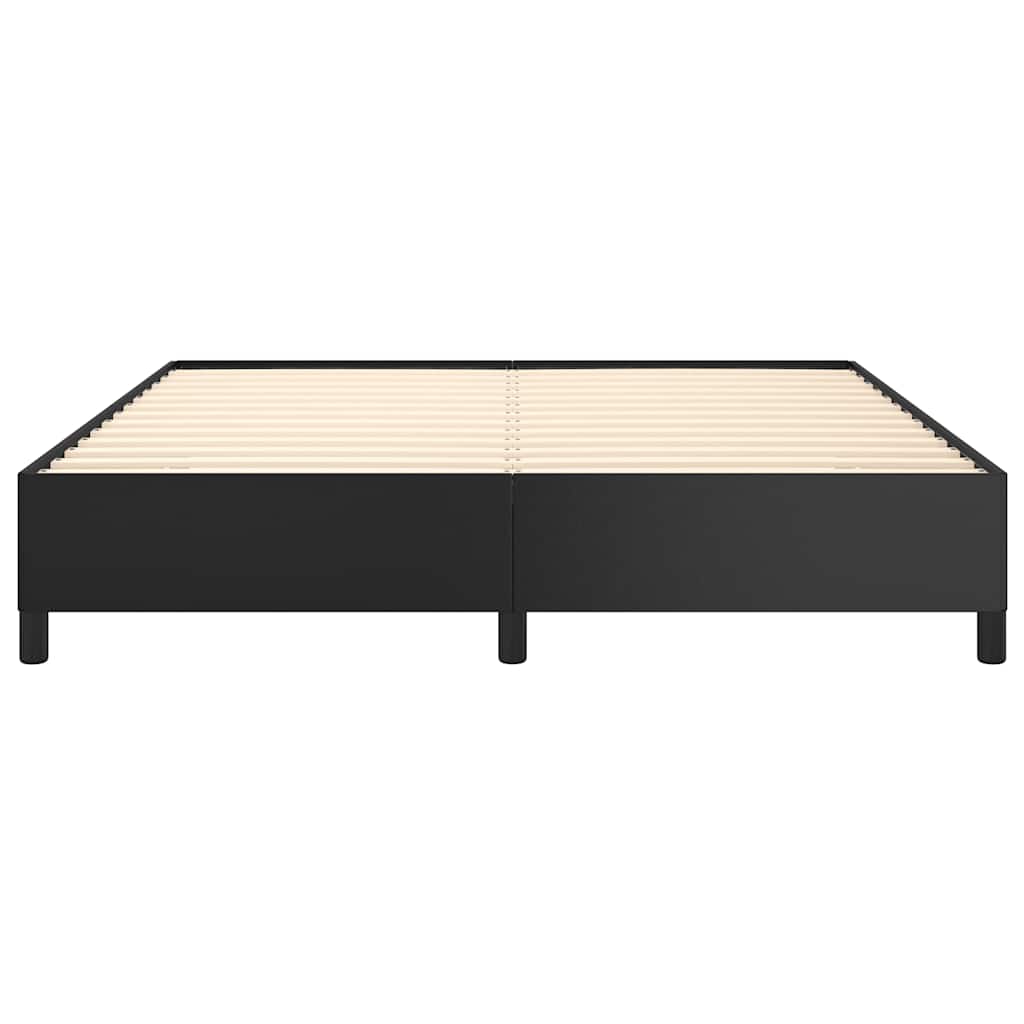 Bed Frame without Mattress Black 59.8"x79.9" Queen Faux Leather