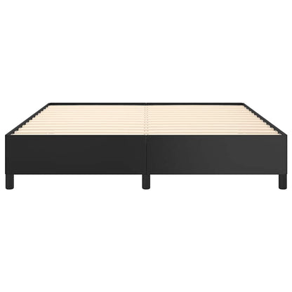 Bed Frame without Mattress Black 59.8"x79.9" Queen Faux Leather