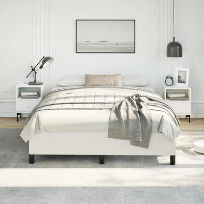 Bed Frame without Mattress White 152x203 cm Queen Faux Leather