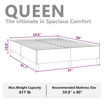 Bed Frame without Mattress White 152x203 cm Queen Faux Leather
