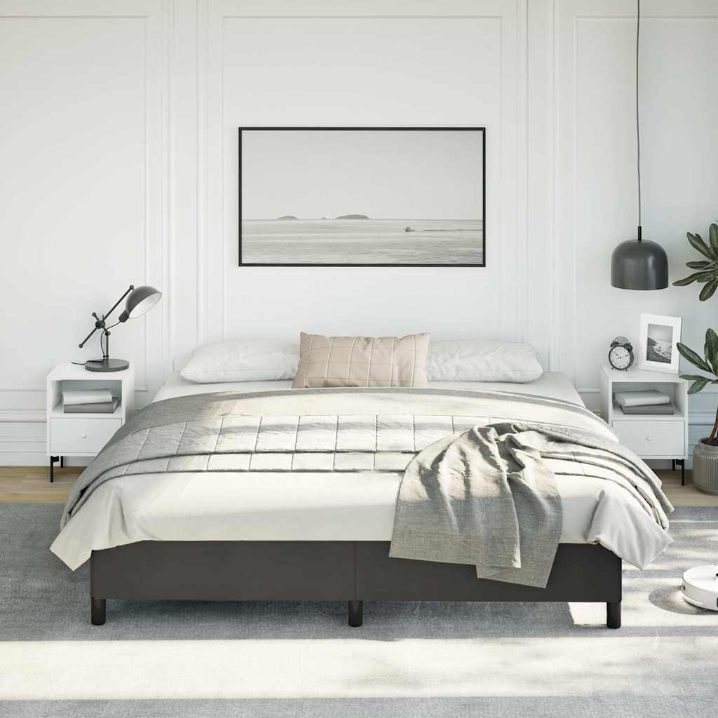 Bed Frame without Mattress Black 193x203 cm King Faux Leather