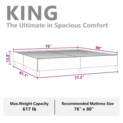 Bed Frame without Mattress Black 193x203 cm King Faux Leather