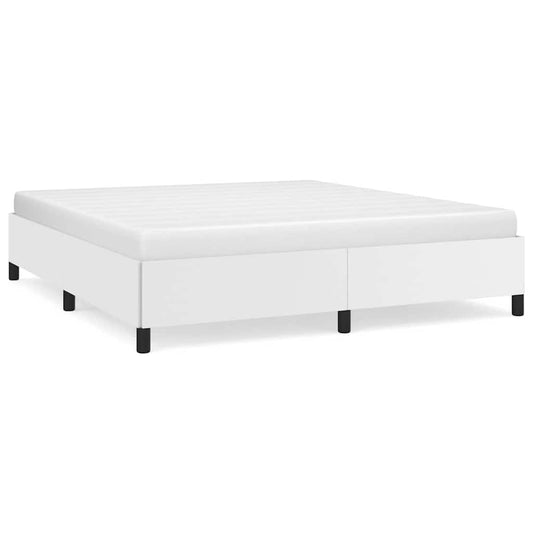 Bed Frame without Mattress White 193x203 cm King Faux Leather