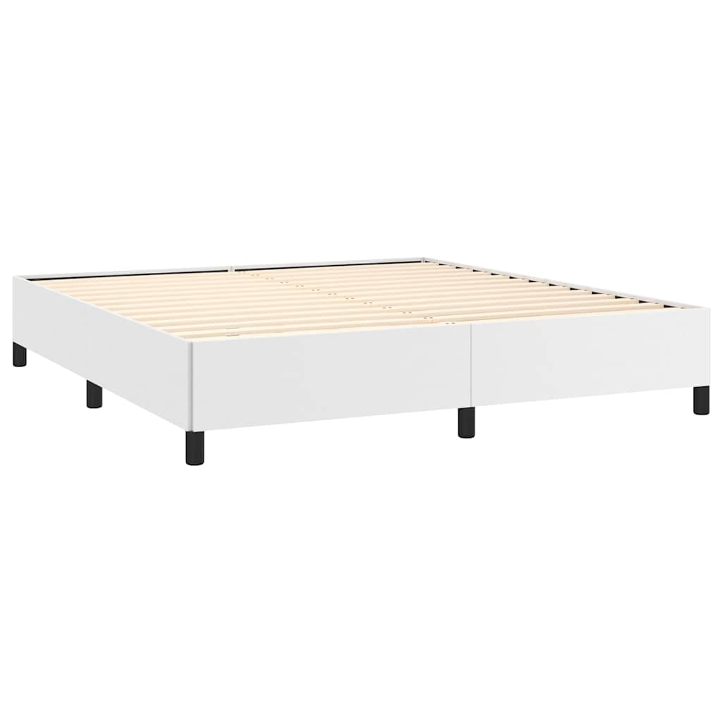 Bed Frame without Mattress White 193x203 cm King Faux Leather