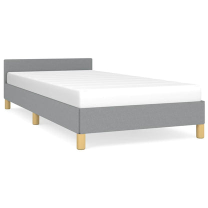 Bed Frame without Mattress Light Grey Twin Fabric