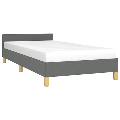 Bed Frame without Mattress Dark Grey Twin Fabric
