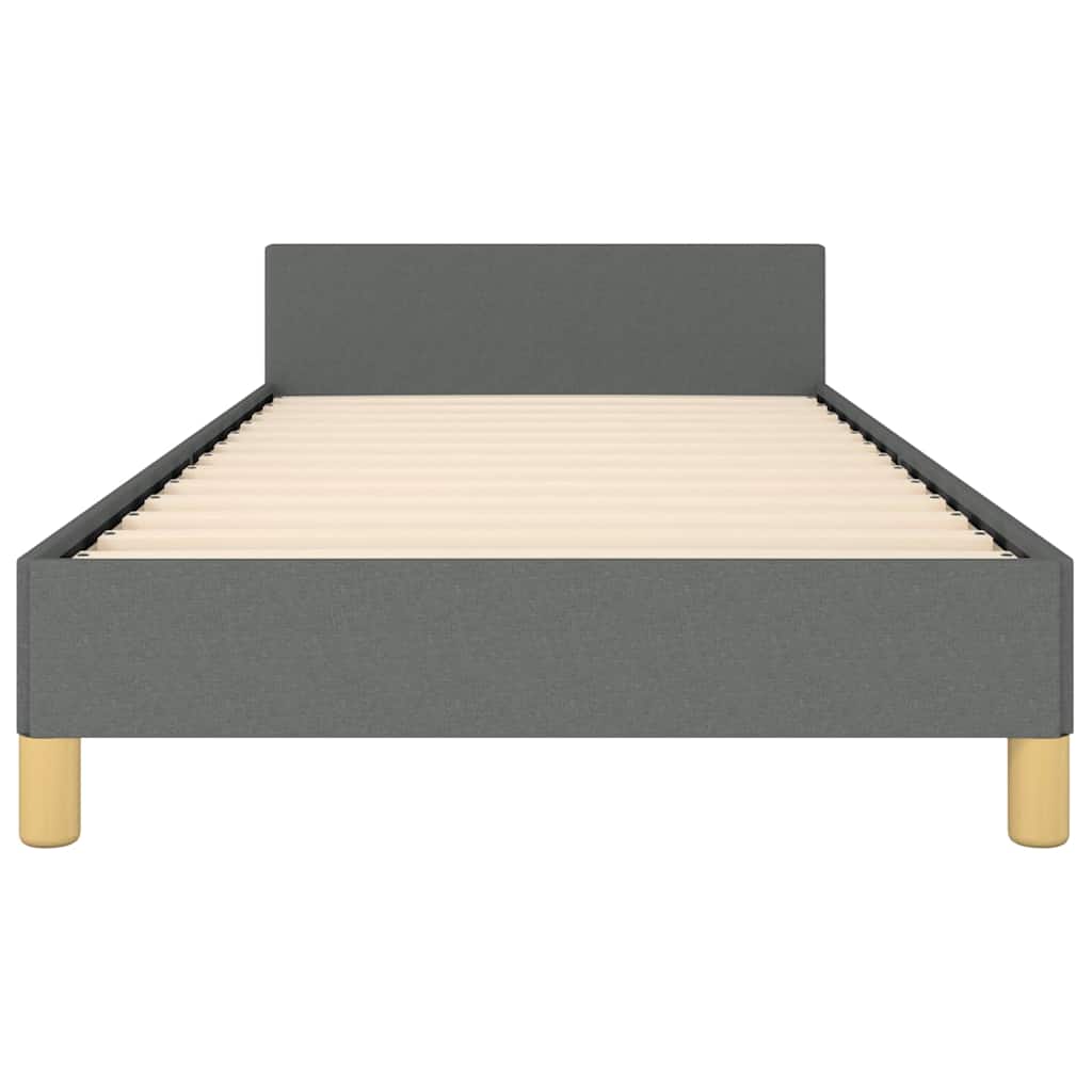 Bed Frame without Mattress Dark Grey Twin Fabric