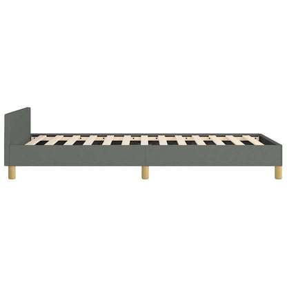 Bed Frame without Mattress Dark Grey Twin Fabric