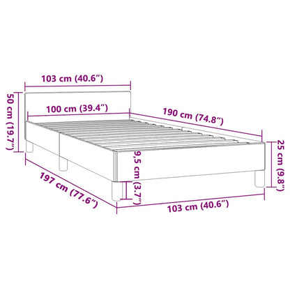Bed Frame without Mattress Dark Grey Twin Fabric