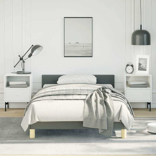 Bed Frame without Mattress Dark Grey Twin Fabric