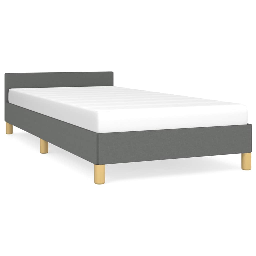 Bed Frame without Mattress Dark Grey Twin XL Fabric
