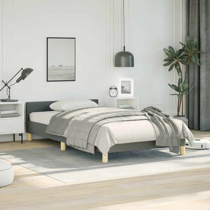 Bed Frame without Mattress Dark Grey Twin XL Fabric