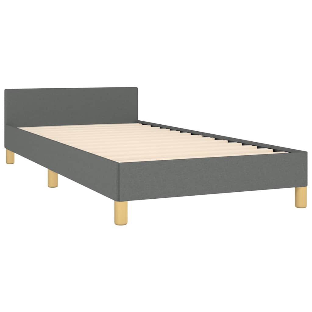 Bed Frame without Mattress Dark Grey Twin XL Fabric