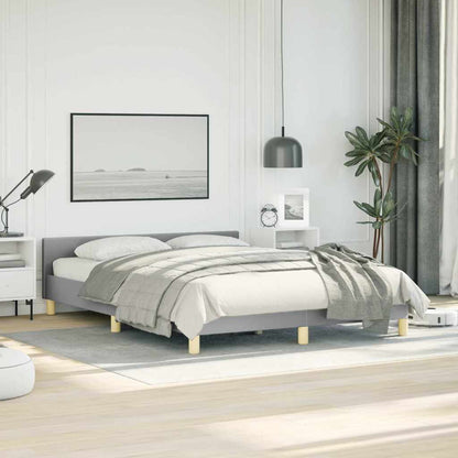 Bed Frame without Mattress Light Grey Full Fabric