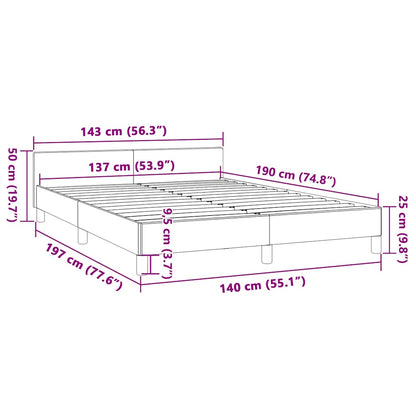 Bed Frame without Mattress Light Grey Full Fabric