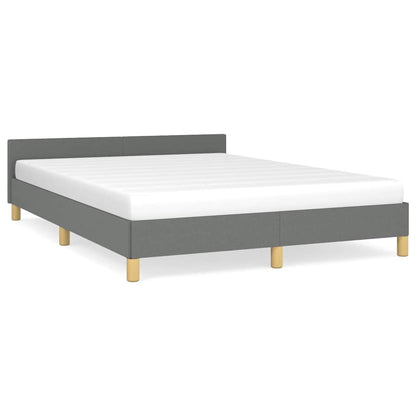 Bed Frame without Mattress Dark Grey Full Fabric