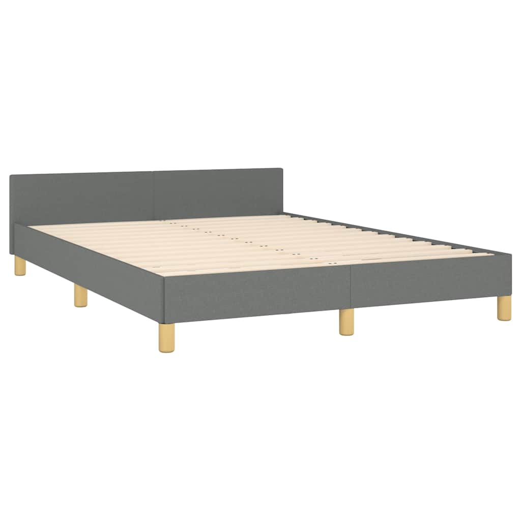 Bed Frame without Mattress Dark Grey Full Fabric