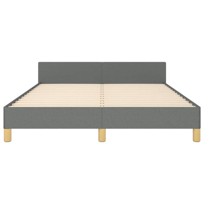 Bed Frame without Mattress Dark Grey Full Fabric
