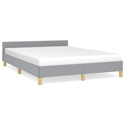 Bed Frame without Mattress Light Grey Queen Fabric