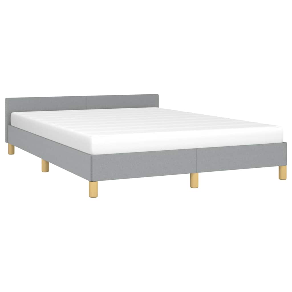 Bed Frame without Mattress Light Grey Queen Fabric
