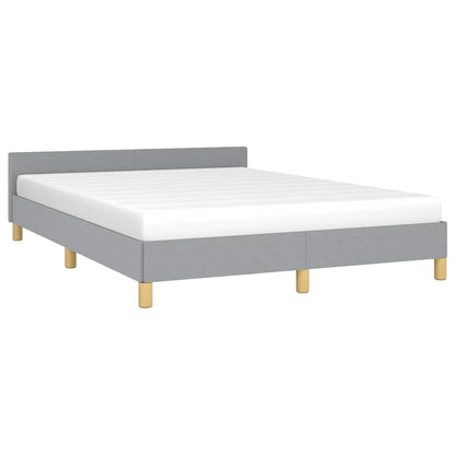 Bed Frame without Mattress Light Grey Queen Fabric
