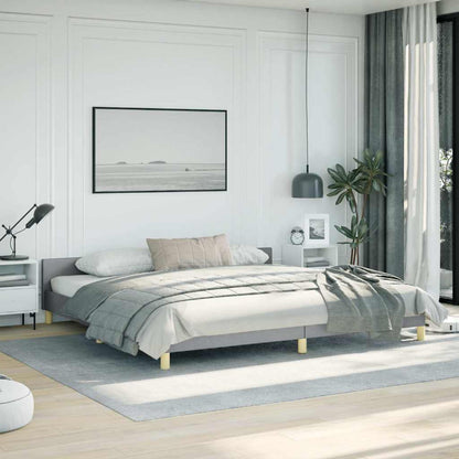 Bed Frame without Mattress Light Grey King Fabric