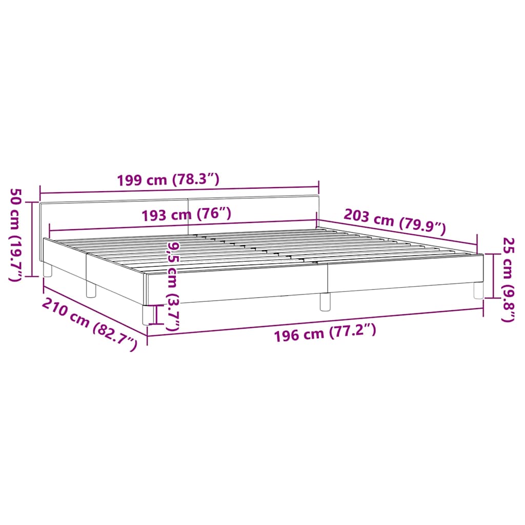 Bed Frame without Mattress Light Grey King Fabric
