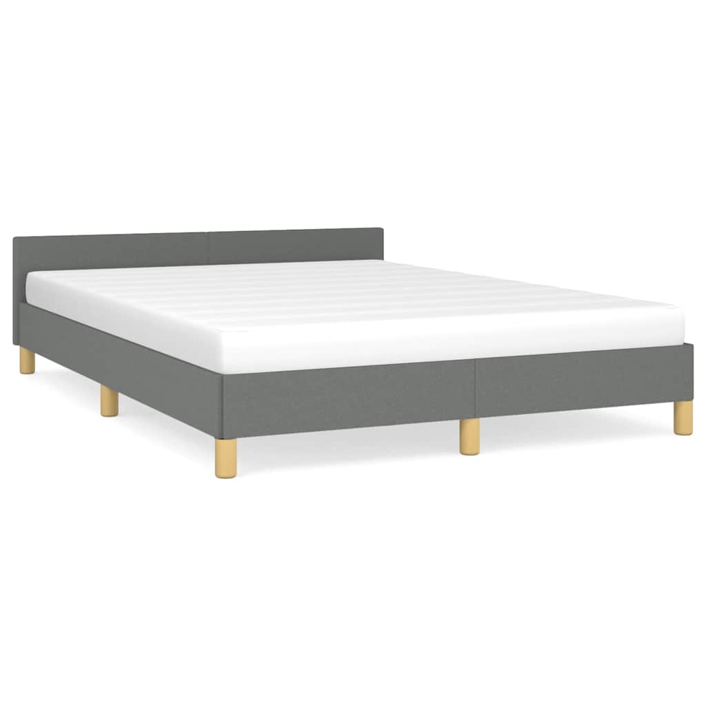 Bed Frame without Mattress Dark Grey King Fabric