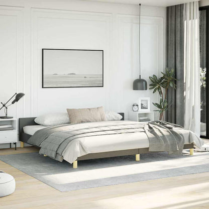Bed Frame without Mattress Dark Grey King Fabric