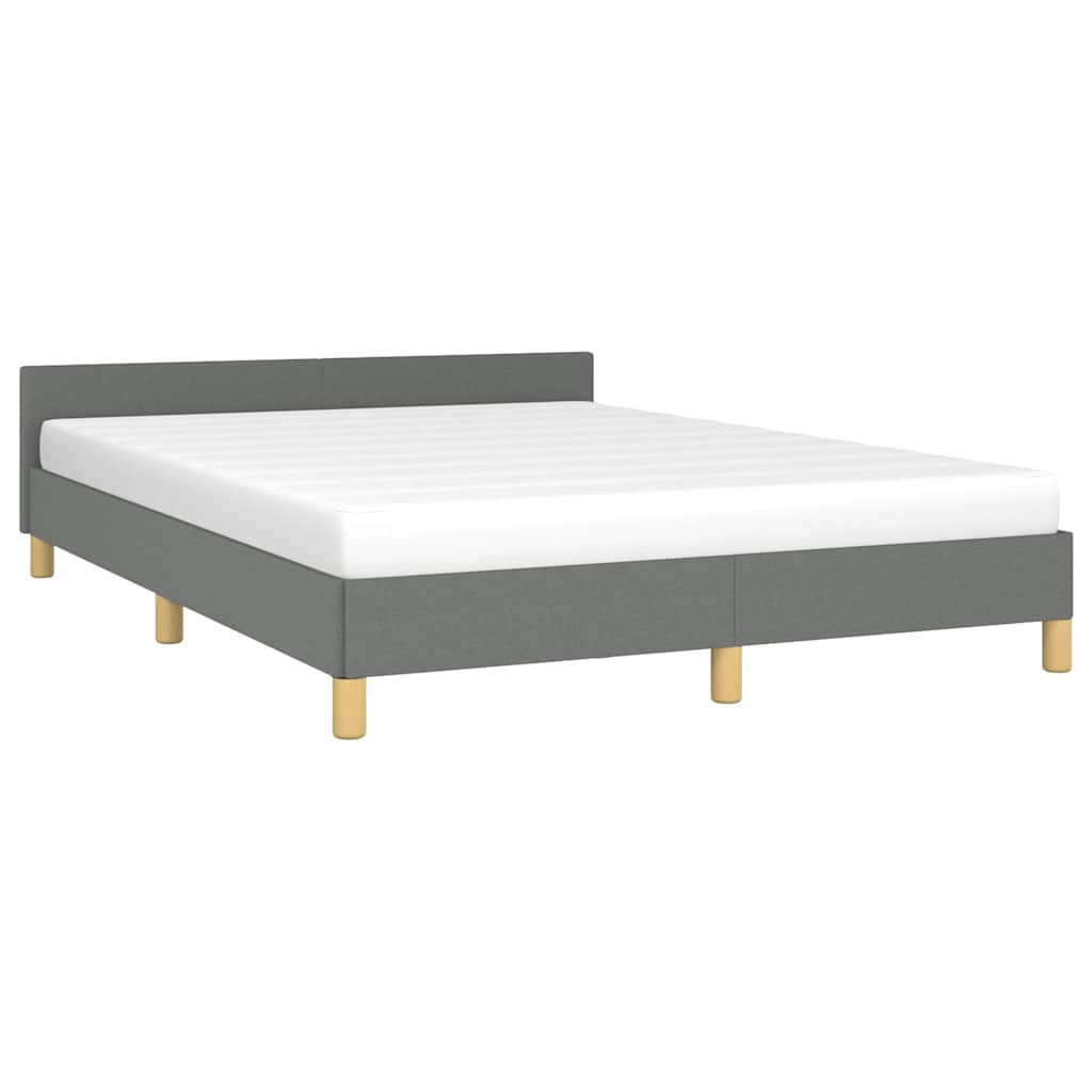 Bed Frame without Mattress Dark Grey King Fabric