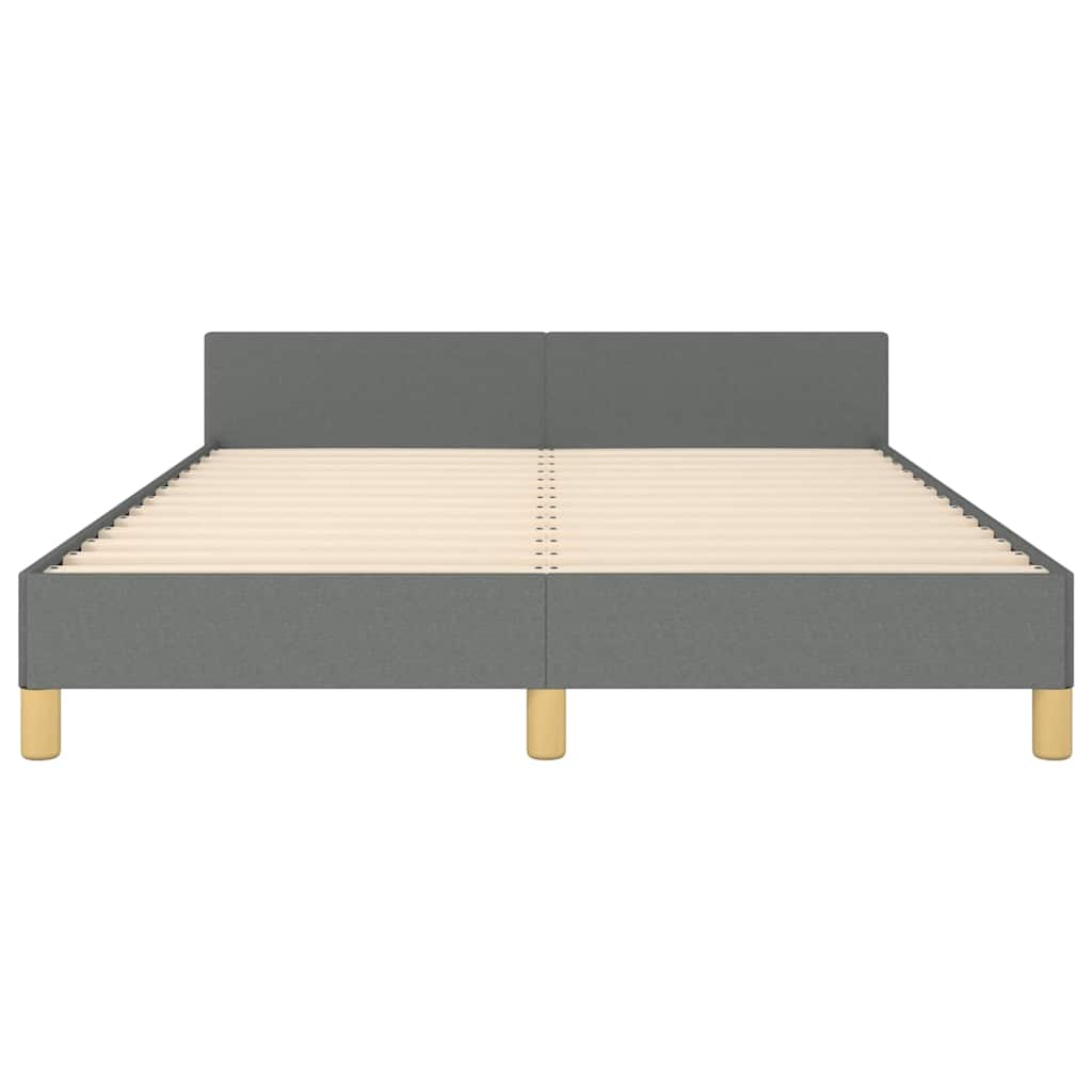 Bed Frame without Mattress Dark Grey King Fabric