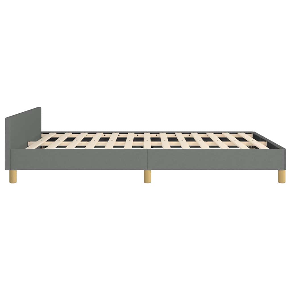 Bed Frame without Mattress Dark Grey King Fabric