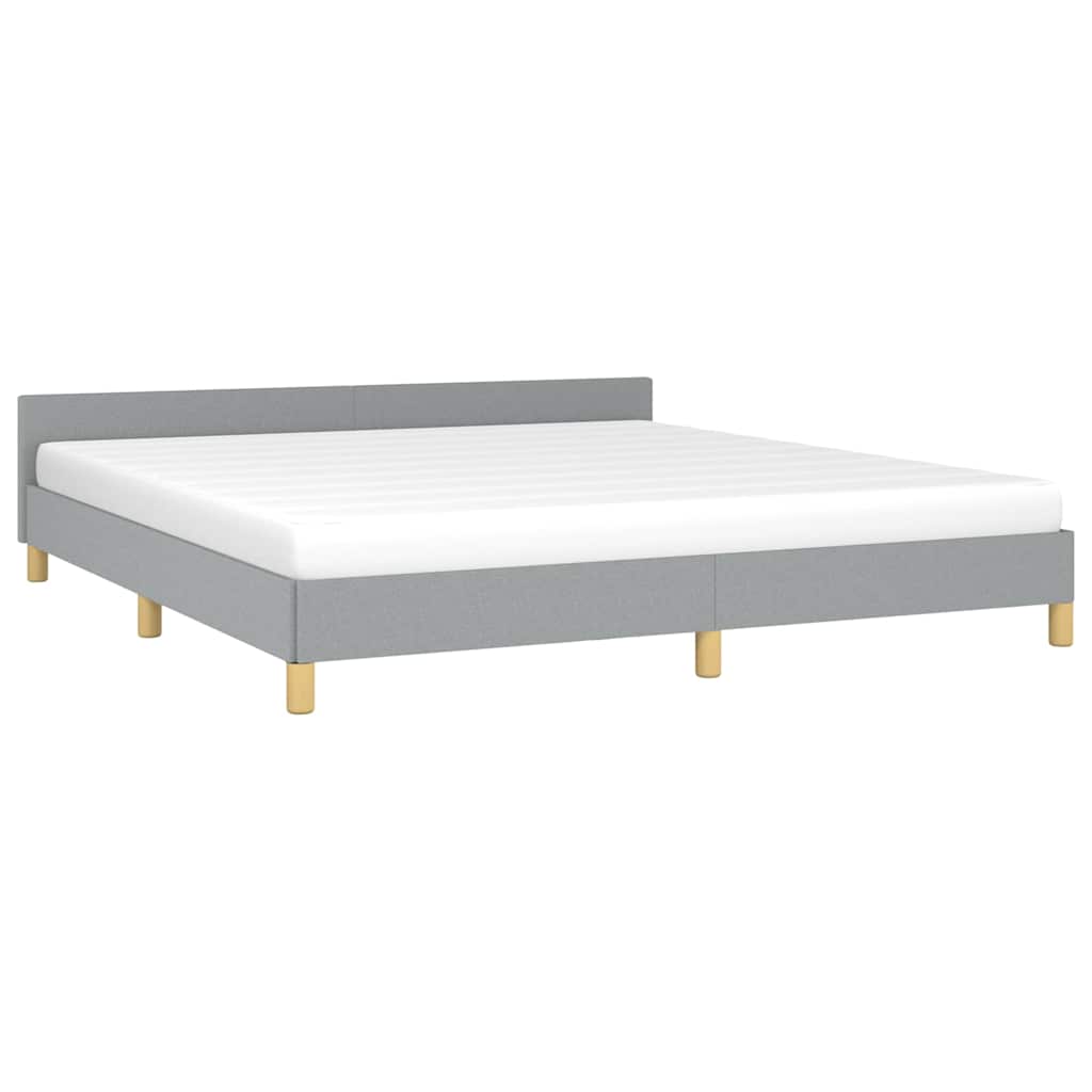 Bed Frame without Mattress Light Grey California King Fabric