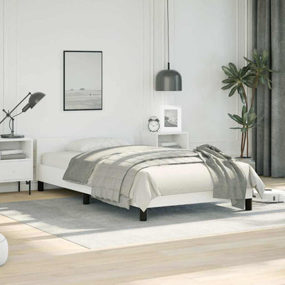 Bed Frame without Mattress White Twin Faux Leather