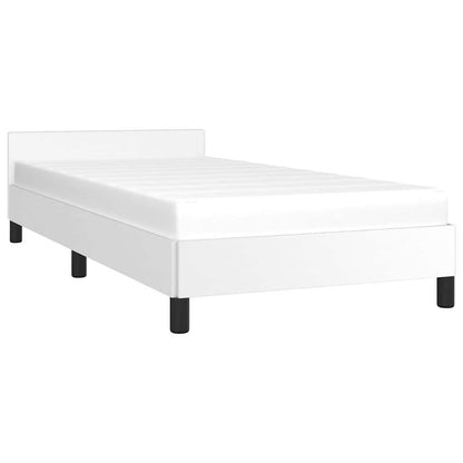 Bed Frame without Mattress White Twin Faux Leather
