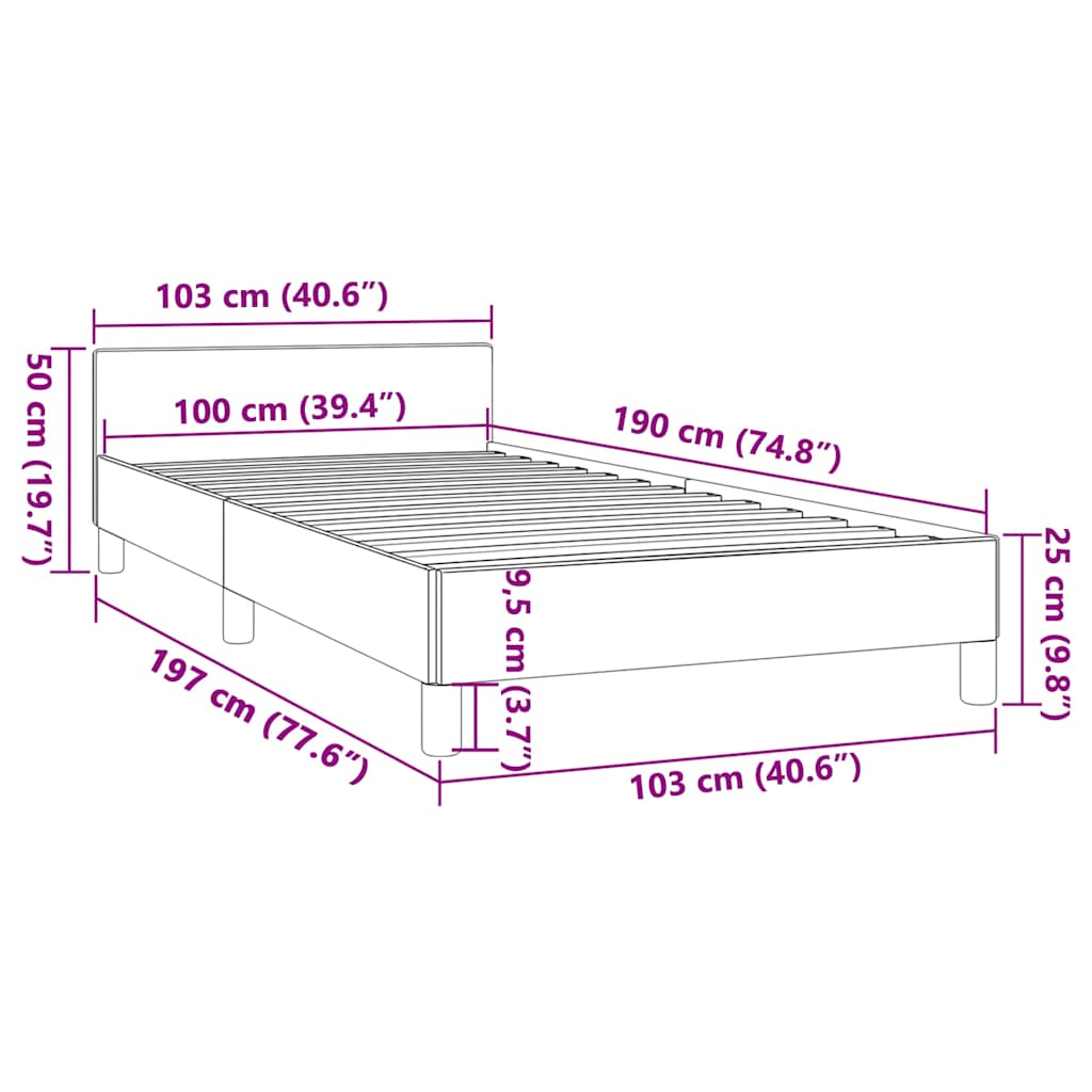 Bed Frame without Mattress White Twin Faux Leather