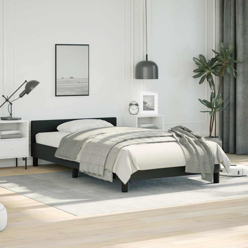 Bed Frame without Mattress Black Twin XL Faux Leather