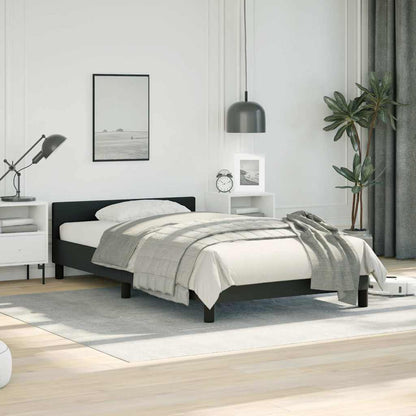 Bed Frame without Mattress Black Twin XL Faux Leather