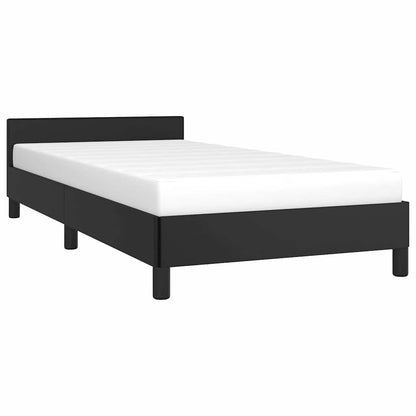 Bed Frame without Mattress Black Twin XL Faux Leather