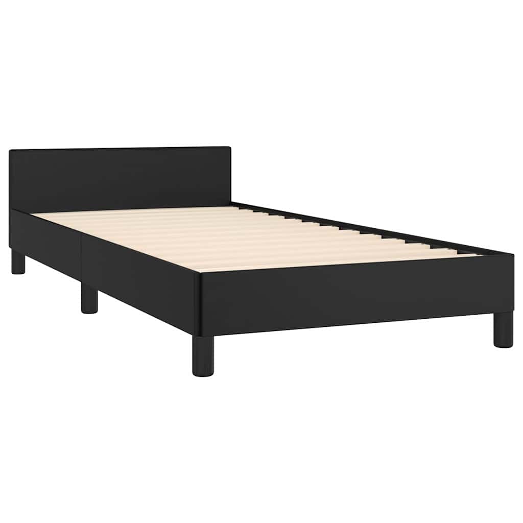 Bed Frame without Mattress Black Twin XL Faux Leather
