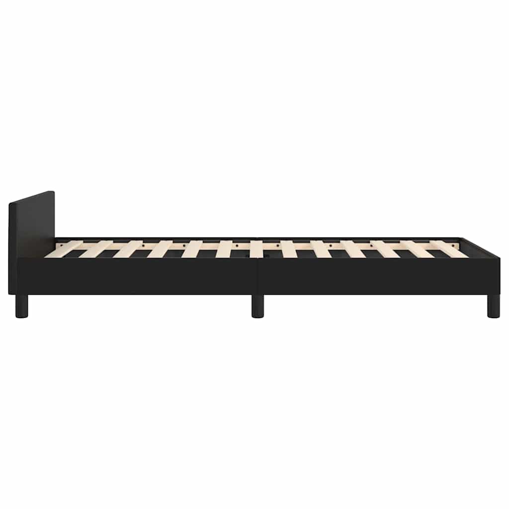 Bed Frame without Mattress Black Twin XL Faux Leather