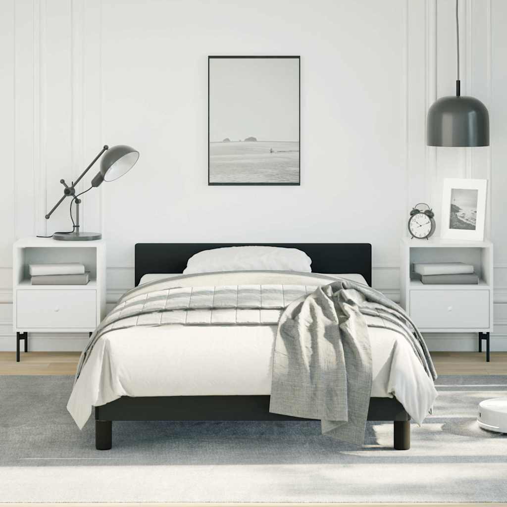 Bed Frame without Mattress Black Twin XL Faux Leather