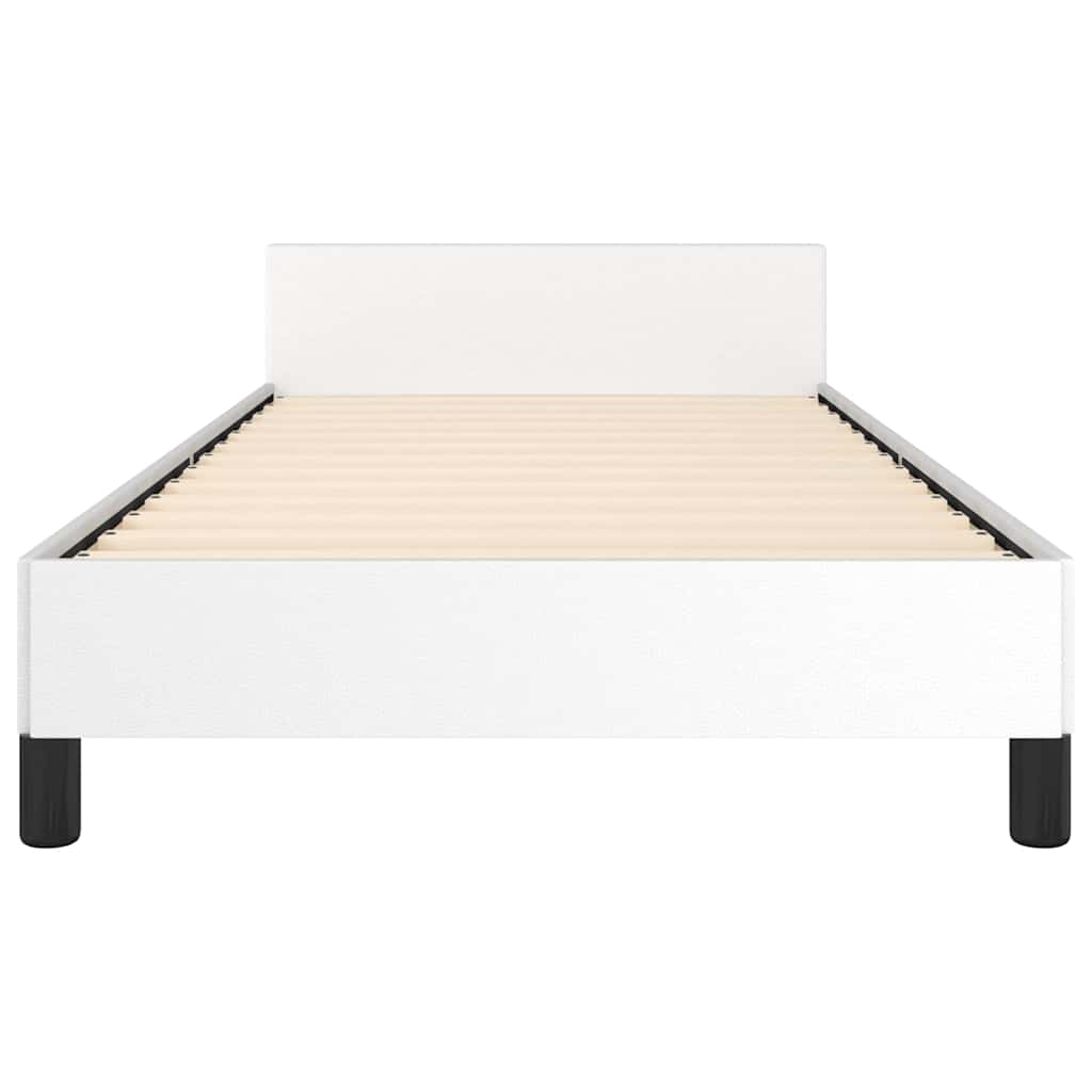 Bed Frame without Mattress White Twin XL Faux Leather