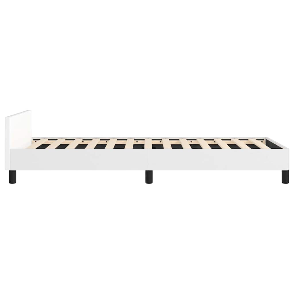 Bed Frame without Mattress White Twin XL Faux Leather