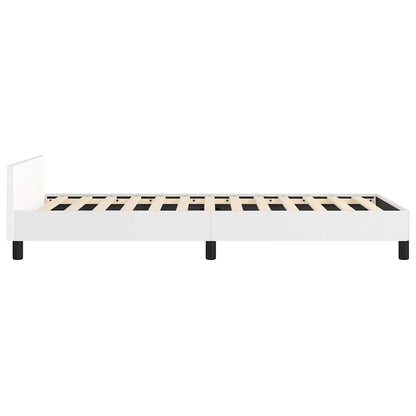 Bed Frame without Mattress White Twin XL Faux Leather