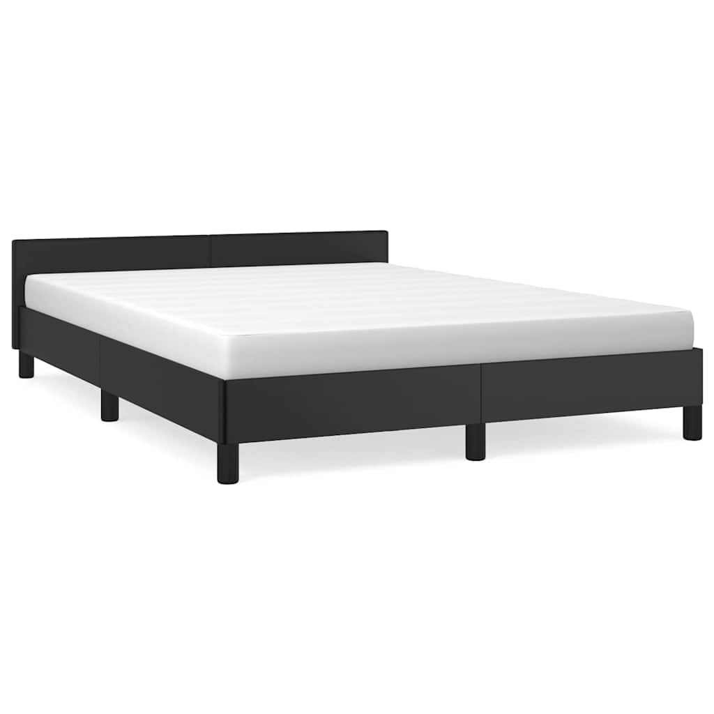 Bed Frame without Mattress Black Full Faux Leather