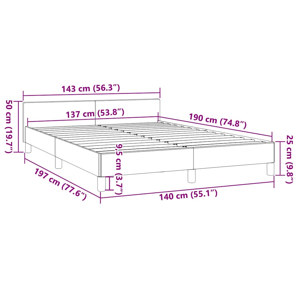 Bed Frame without Mattress Black Full Faux Leather
